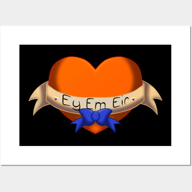 Ey em eir pronouns heart Wall Art by InfernalFae